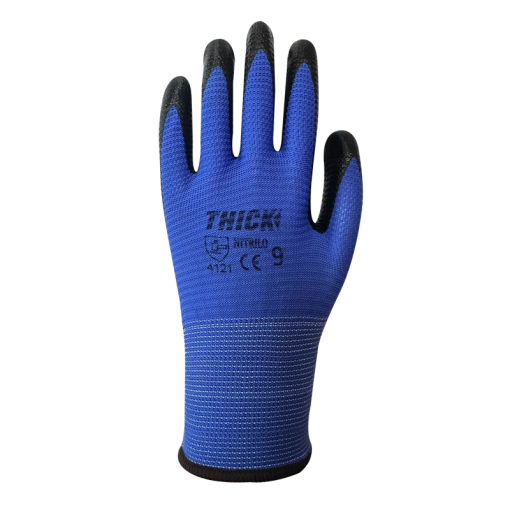 GUANTE NITRILO RUGOSO AZUL THICK - Imagen 2