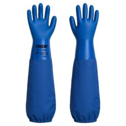 GUANTE PVC LARGO AZUL THICK